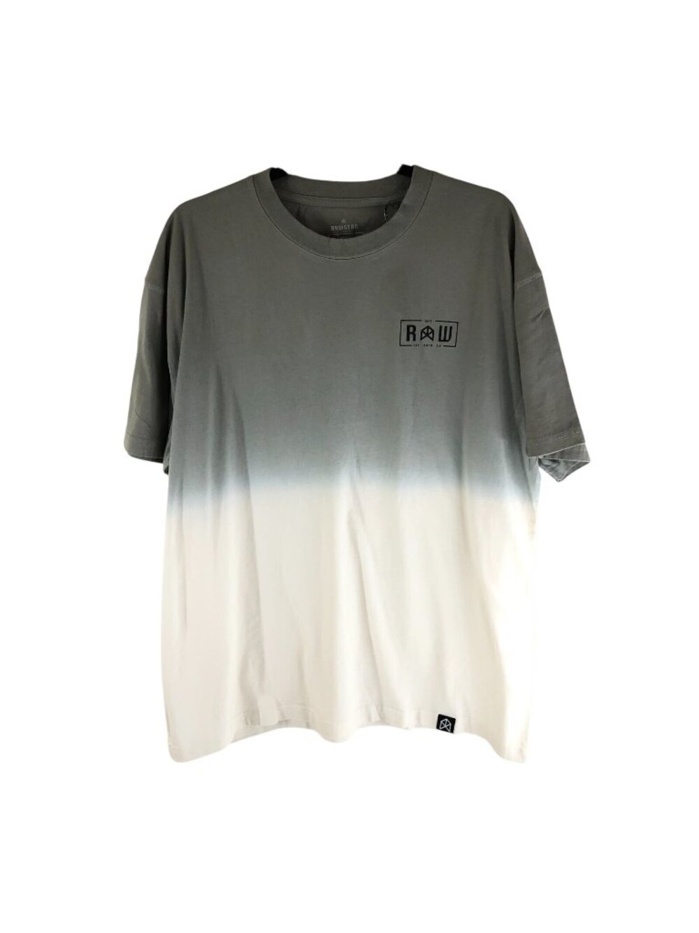 RawGear Bradley Martyn Mens Dip Dye T-Shirt Crew Neck Short Sleeve Gray White XL